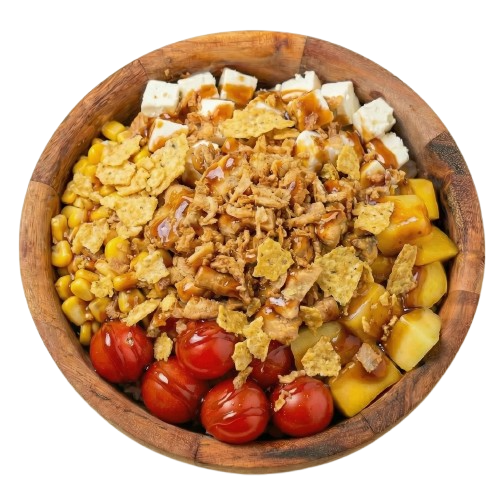 Poké bowl Sweet Tok Tok met kip, brie, mais, ananas en cherrytomaatjes
